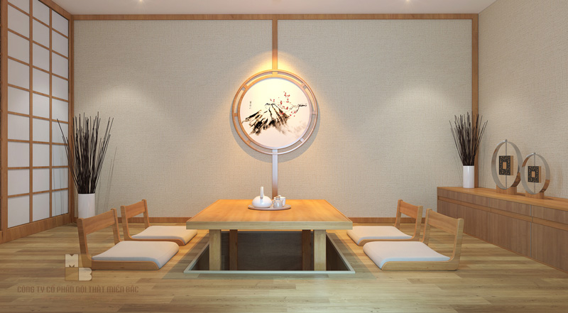 Thiết kế nội thất nhà hàng kiểu Nhật Haru sang trọng - Phòng VIP 1 - H1